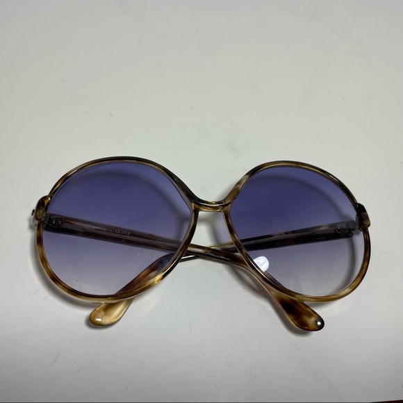 Vintage Accessories - Vintage  Oversized Eyeglasses Frames "Jackie O" Tortoise Made In Italy Blue Lens
